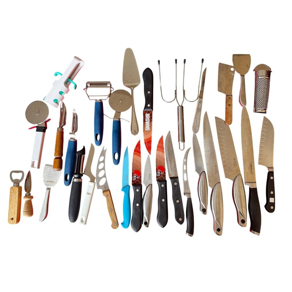Kitchen Bundle – 30 Piece Set: Knives, Grape Cutter, Cheese, 3 Sabatier knives